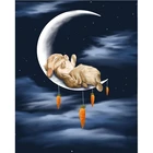 DIY картина по номерам Rabbit on the moon комплект картина маслом Раскраска по номерам малыш Wall Art акриловые Картины картины маслом на холсте украшение дома