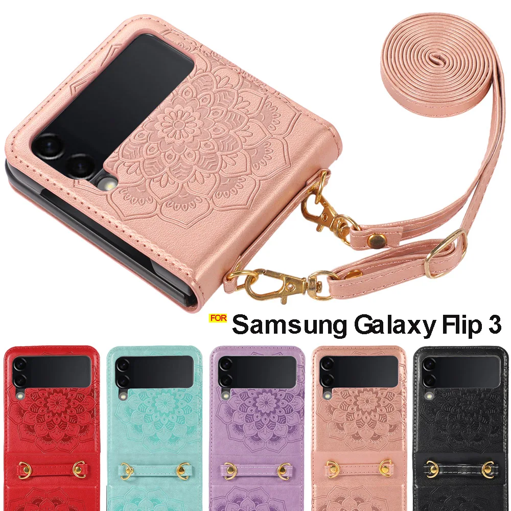 

Чехол-книжка для Samsung Galaxy Z 3, с ремешком и длинной цепочкой