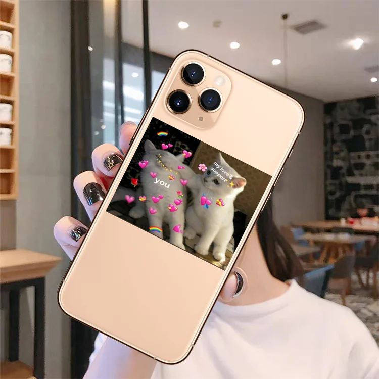 Super cute cat dog cartoon pink Heart shaped YOU&ampME Phone Cover FoR iPhone 11 Pro MAX SE2020 6 7 8Plus XR X XS Soft silicone | Мобильные