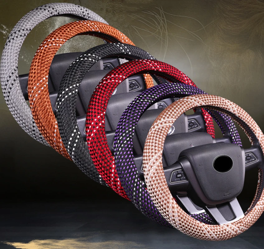 Нескользящий Шелковый чехол на руль автомобиля всесезонное Универсальное