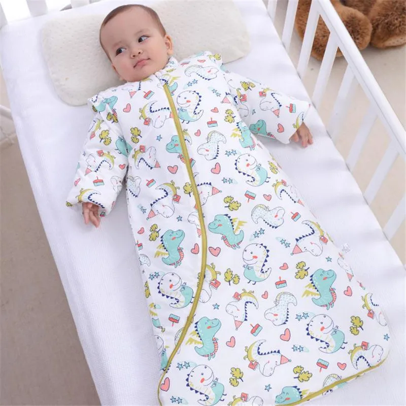 Плотный детский спальный мешок со съемным рукавом хлопковый конверт