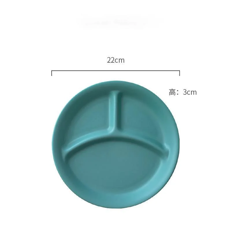 

Nordic Divided Fruit Plate Children's Ceramic Round Separated Rice Plate Tableware Set Plate Color Glaze Dinner Set Plates