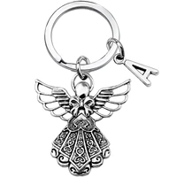 26 english letters guardian angel wings bows gifts for all occasions keychains