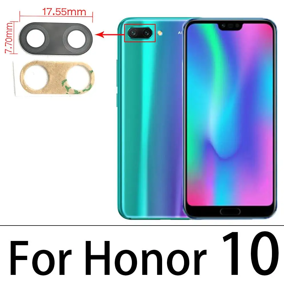 Стеклянный объектив задней камеры 100% для Huawei Honor 9 10 10i Pro Lite с наклейкой
