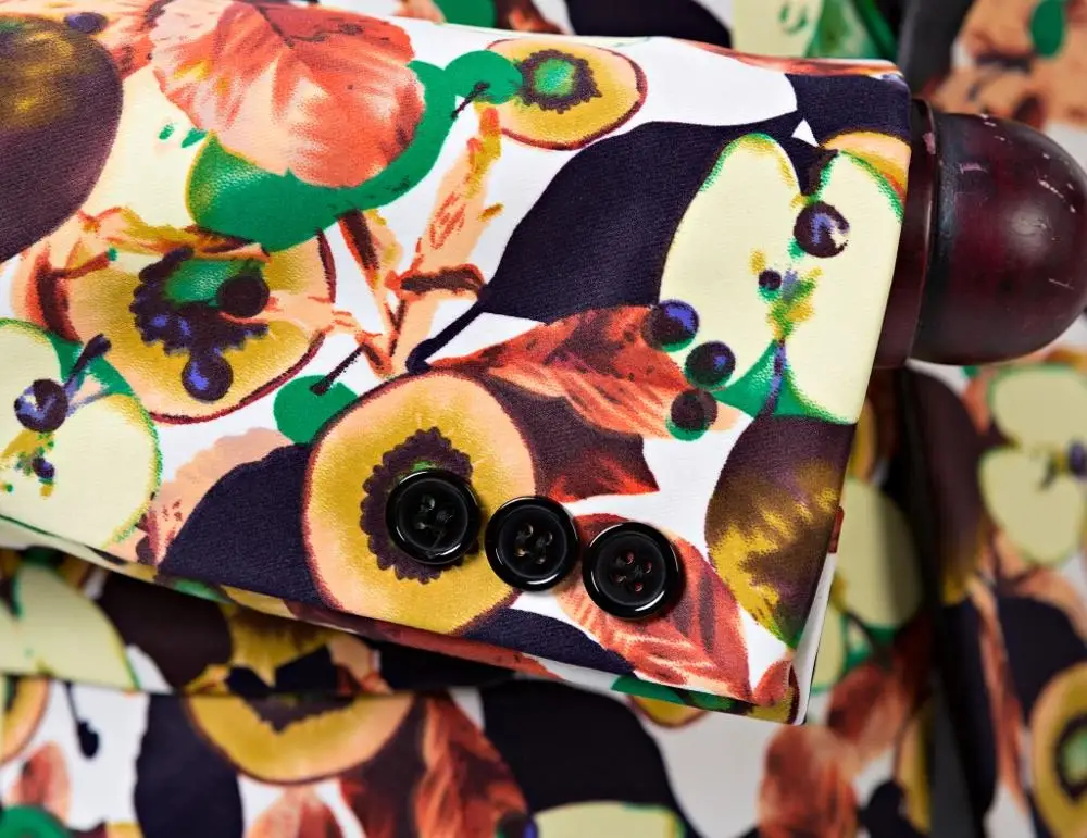 Мужской костюм с цветочным принтом куртка со штанами рождественские вечерние