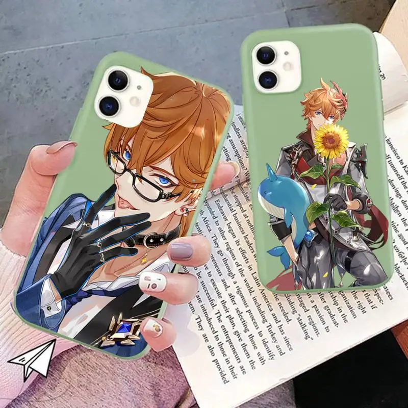 

Anime Genshin Impact Tartaglia Phone Case for iphone 13 12 11 Pro Max X XS Max XR Color Soft Cover for iphone 7 8 6 6S Plus