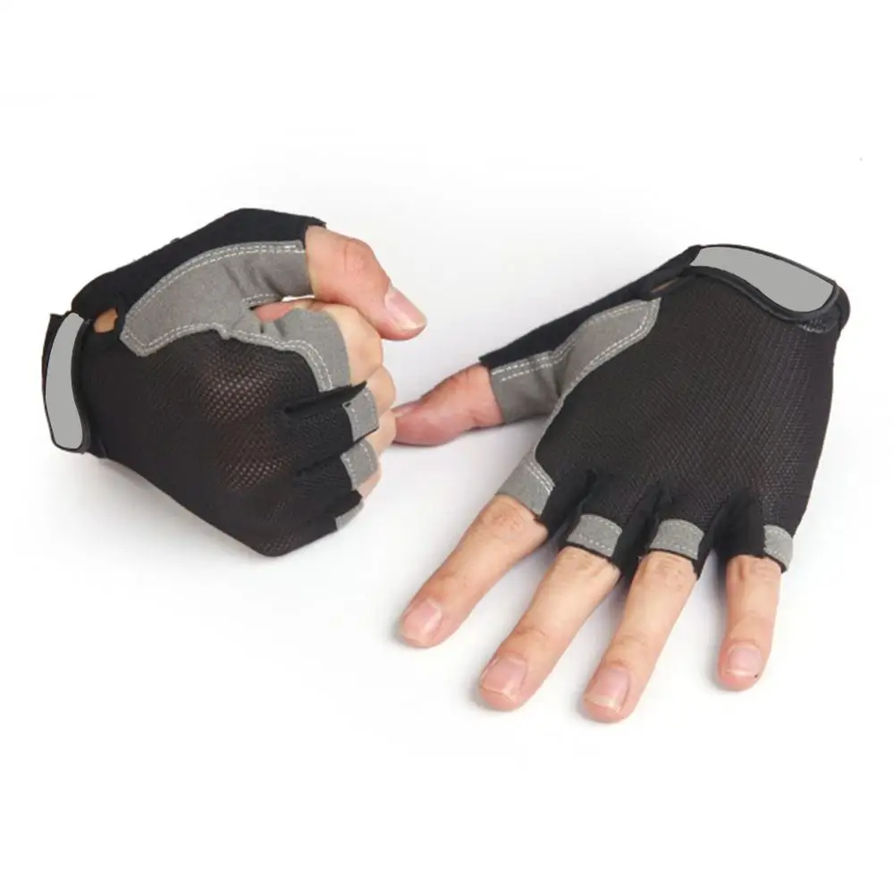 Перчатки с открытыми пальцами для мужчин и женщин Нескользящие дышащие сетчатые