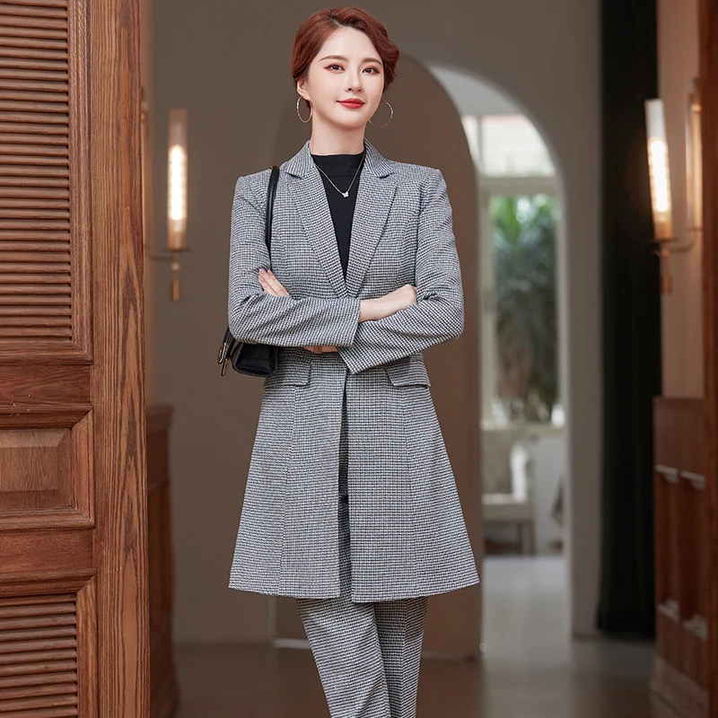 Официальная униформа брючные костюмы Осень-зима деловая рабочая одежда Блейзер