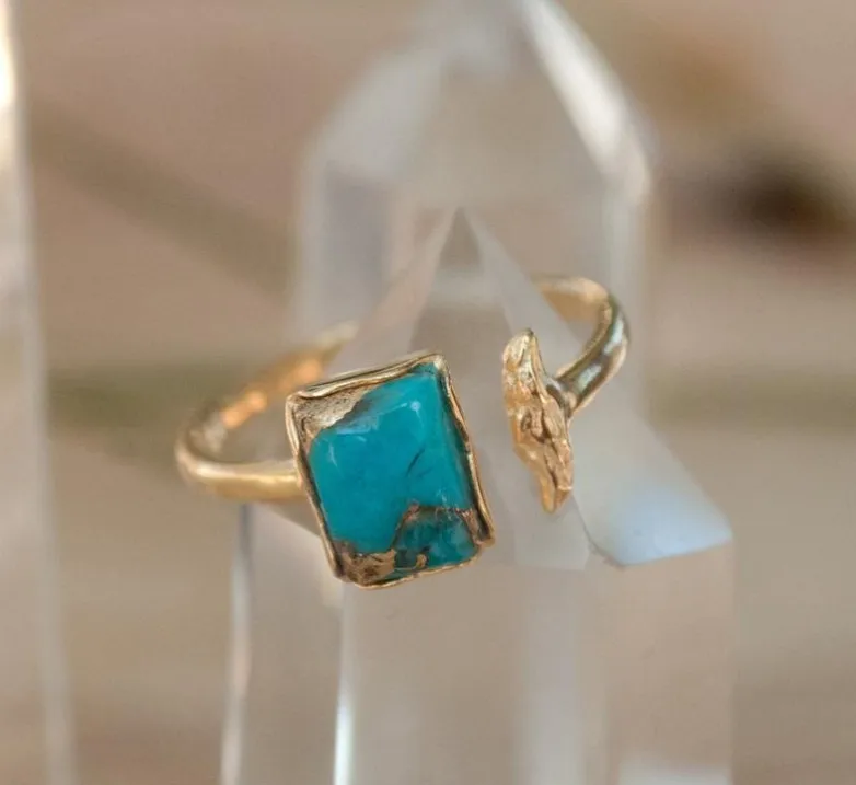 

Vintage 2021 New Bohemian Fashion Minimalist Ring Inlaid Adjustable Ring For Women Jewelry