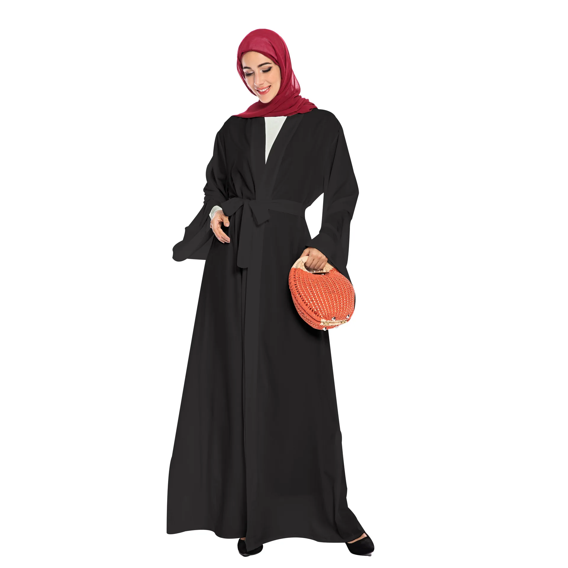 Элегантное мусульманское Открытое платье abaya Макси кардиган кимоно для вечеринок длинные халаты Jubah Ближний Восток Eid Рамадан Арабский исламский