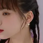 Женские серьги-кольца серебристого цвета, асимметричные серьги с подвесками в форме сердца, для девочек и женщин, Подарочные ювелирные украшения, 2020