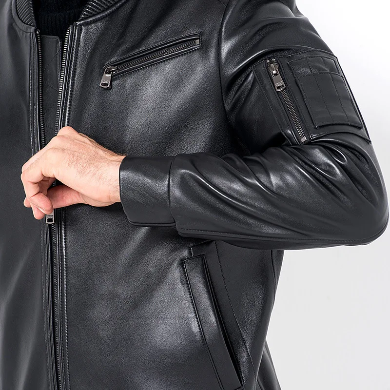 Новинка 2020 мужская куртка-бомбер из натуральной кожи ветровка для пилота пальто