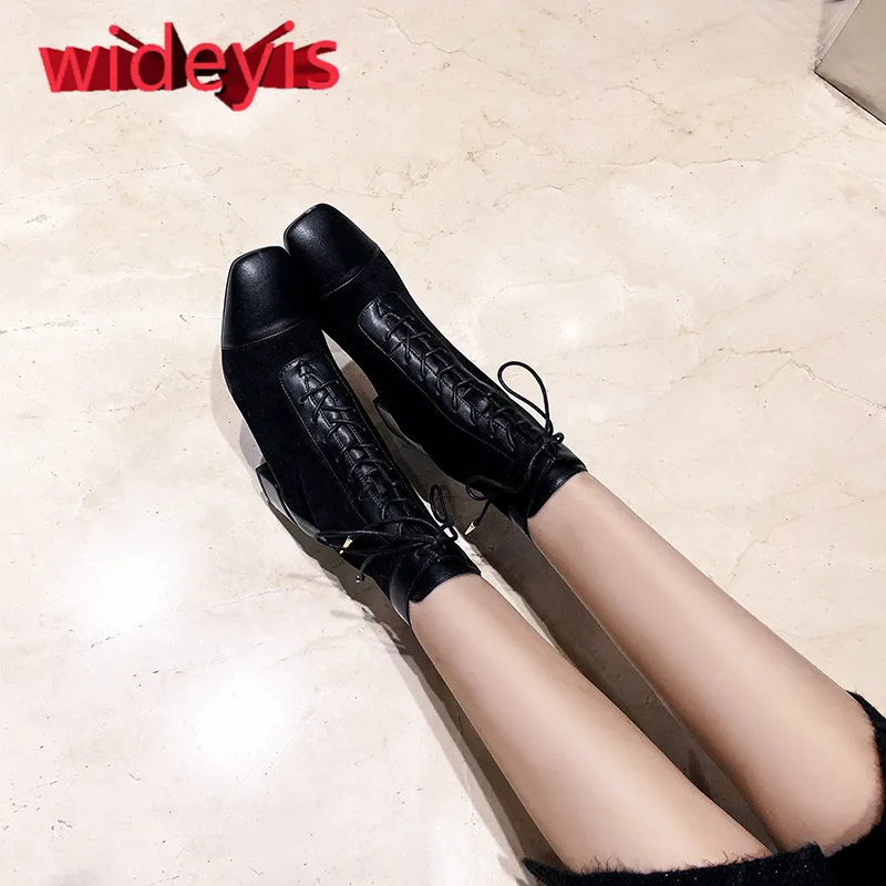 WIDEYIS/женские ботинки коллекция 2019 года сезон осень зима Новые полусапожки модные