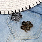 Эмалированные заколки в виде змеи, готические броши на лацкан с черными змеями, безвредоносный значок, Женская коллекция украшений в стиле ретро и страха