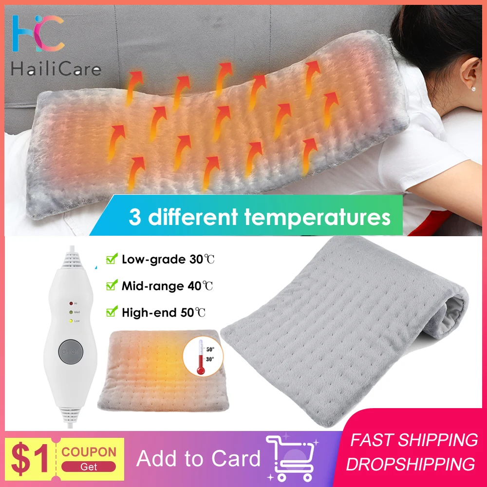 

3 Level Electric Heating Pad Heated Waistcoat heated Shawl Neck and Shoulder Heating Blanket Pain Relief Winter Warmer 60x30cm
