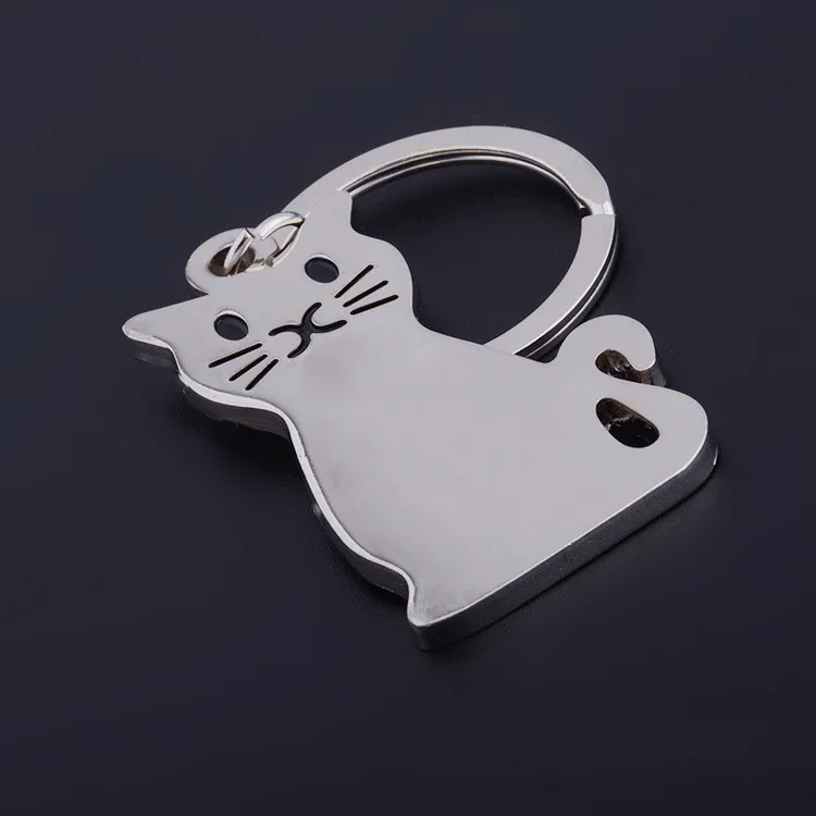 Брелок в виде кошки для мужчин и женщин милая искусственная металлическая