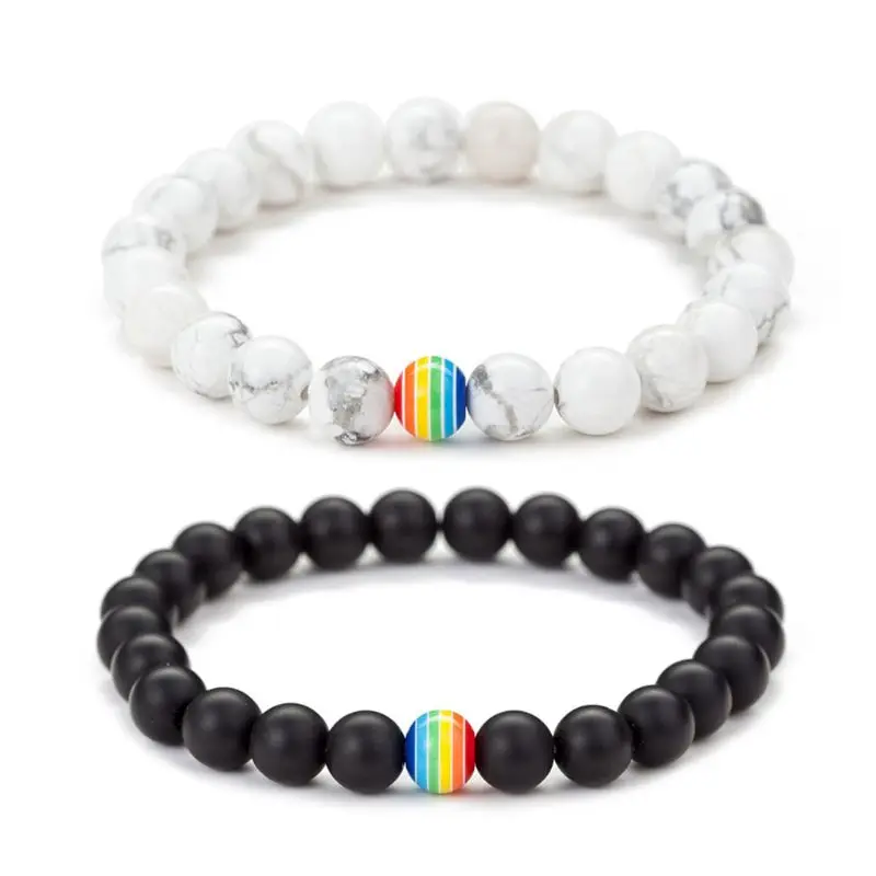 

100Pcs Rainbow Striped Line 8mm Round Plastic Acrylic Resin Loose Beads Jewelry Making Fashion Jewelry Accessories