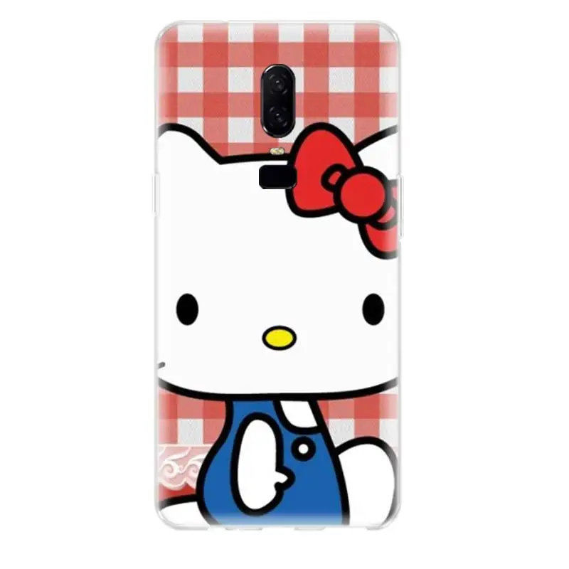 Erilles Мультфильм Крутой hello kitty телефон оболочка для Oneplus 1 + 7 Pro 6 6T 5 5T 3T 7Pro Мягкий