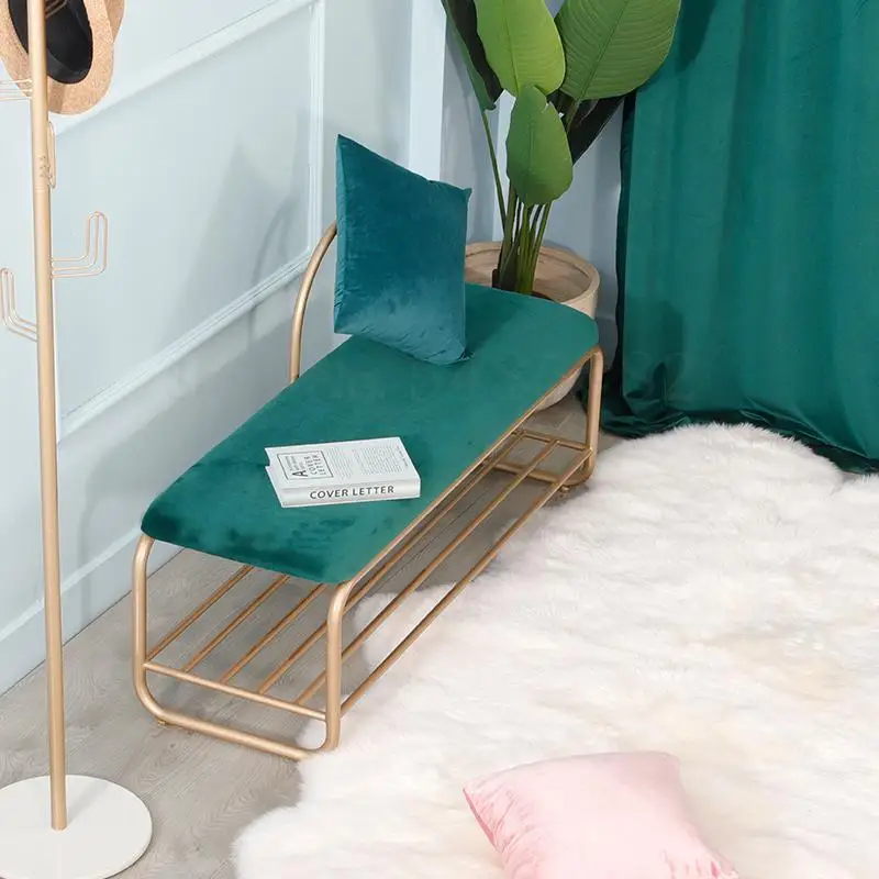 Железная Золотая спинка со сменной обувью скандинавский модный простой домашний