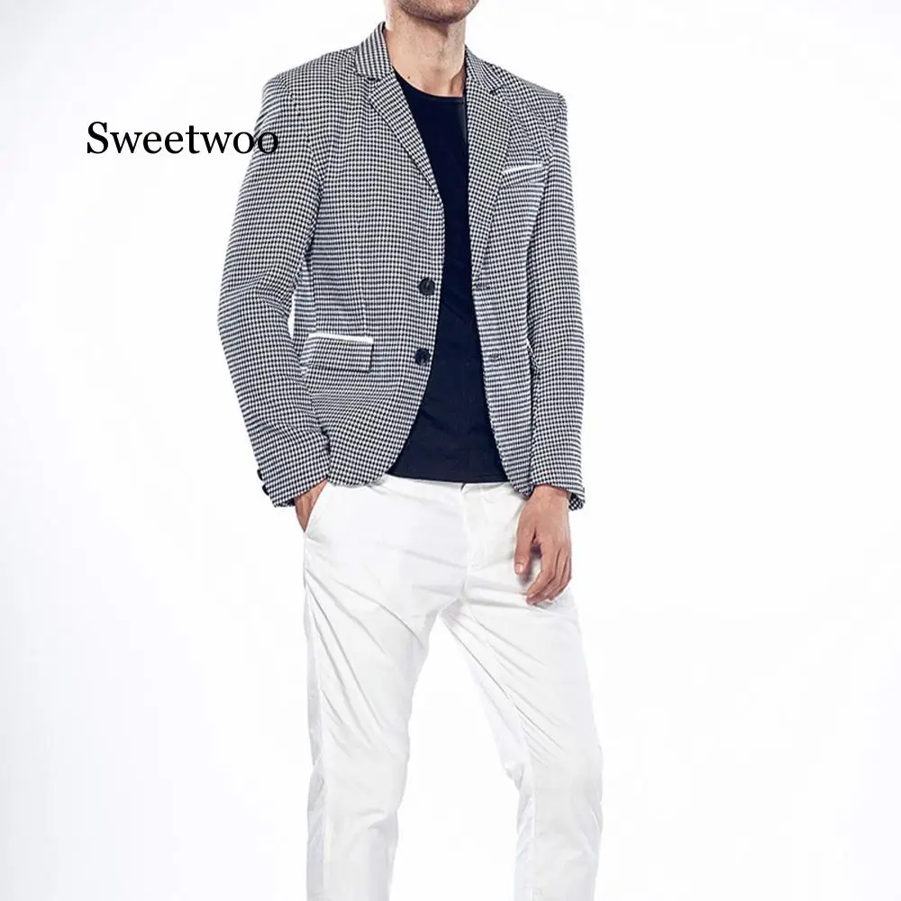 

New Men Suit Casual 2020 Fashion Slim Fit Suit Jacket Lattice Autumn Winter Casual Men Green Black Blazer Overcoat High Quality