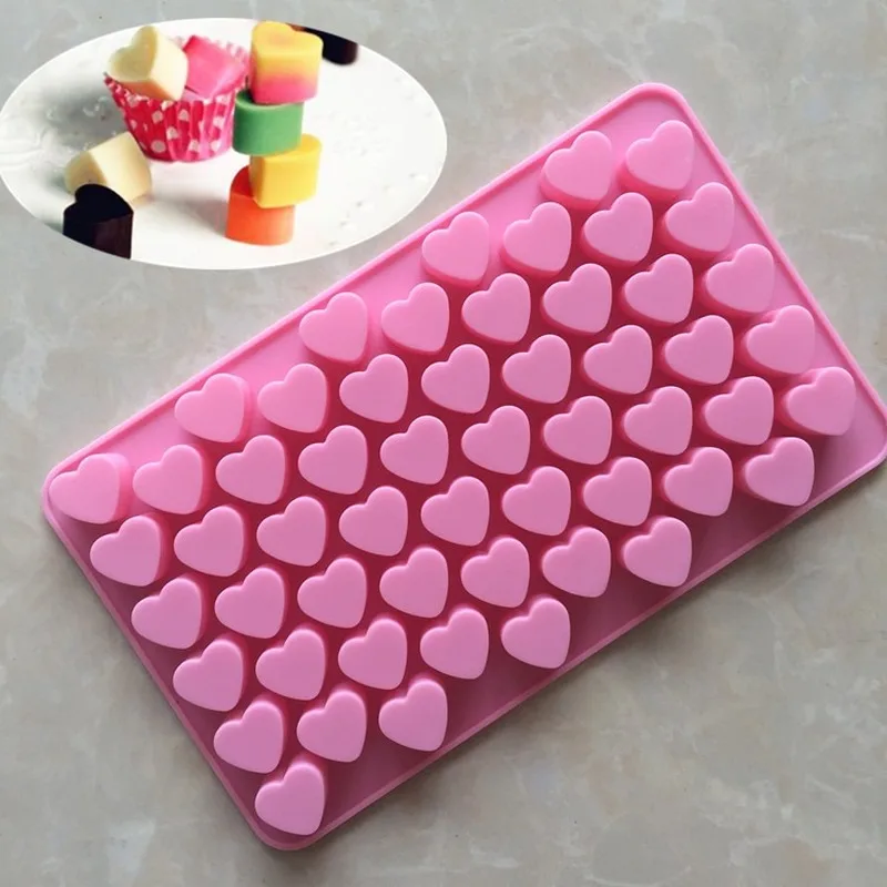 

Cake Decoration Accessories Mini 55 Even Heart-shaped Silicone Mold DIY Love Chocolate Baking Tools Pastry Kitchen Supplies