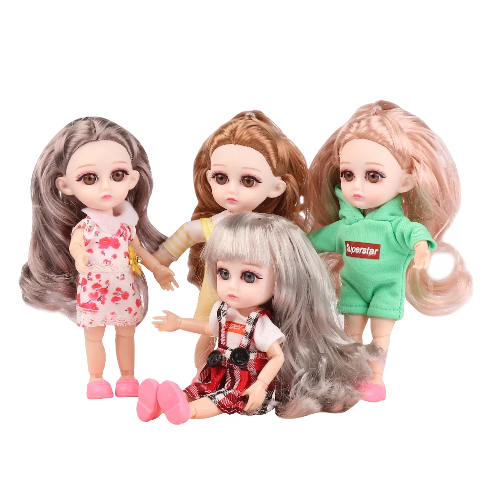 Мини кукла BJD 13 подвижных шарнирных детских кукол 16 см розовые коричневые черные