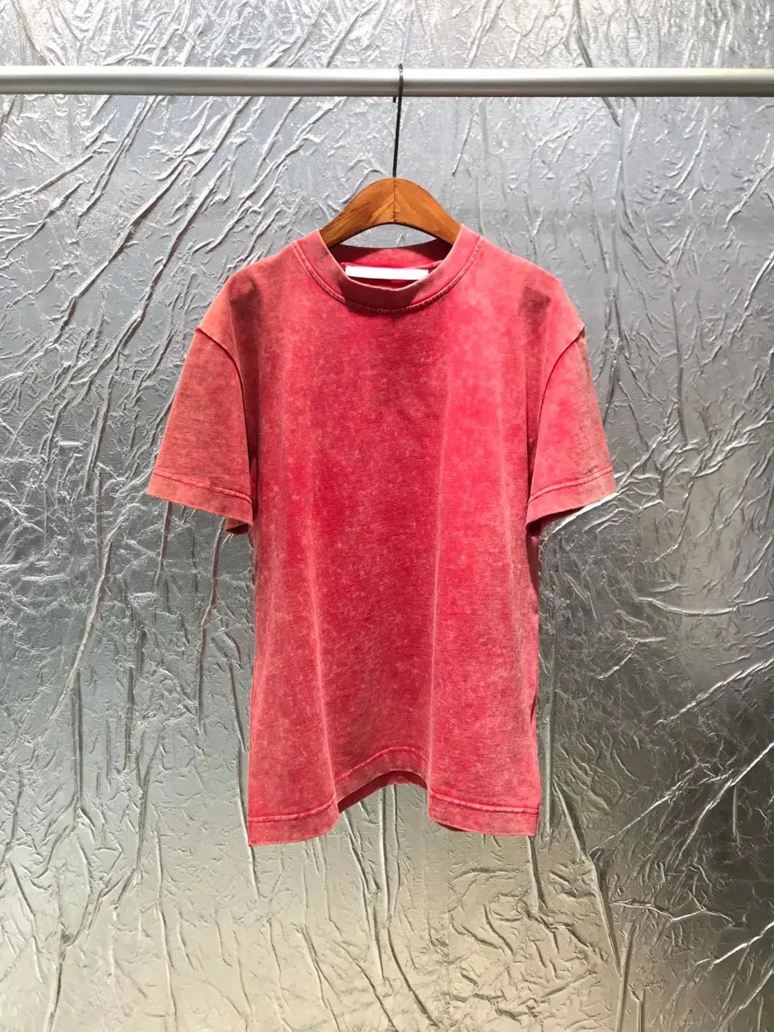 Женская хлопковая футболка красная модная 106547 | одежда