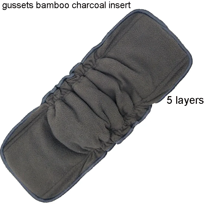gusset charcoal Многоразовые угольно-Бамбуковые Вставки Детские Тканевые пеленки коврик бамбуковый хлопковый подгузник вставки пеленальные вкладыши угольный вкладыш - Цвет: gusset charcoal