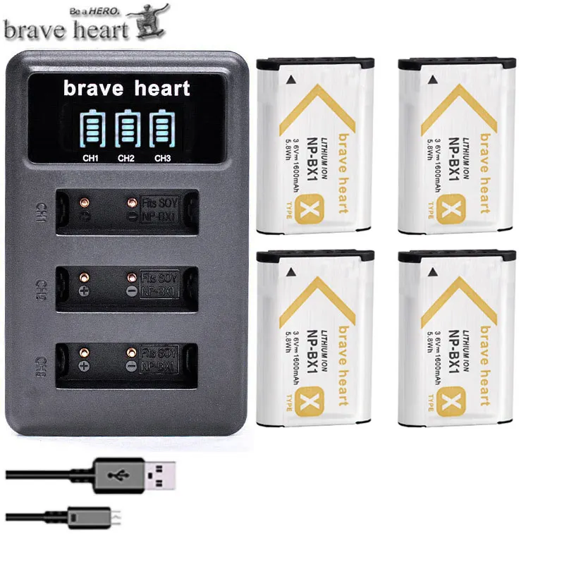 charger and 4battery 5x NPBX1 np bx1 NP-BX1 батарея и 1x USB зарядное устройство для sony DSC и HDR камера видеокамера H400 HX300 HX50V HX90 HDR AS10 AS15 AS20 - Цвет: charger and 4battery