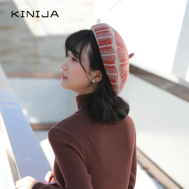 Новый шерстяной флоппи берет корейский художник шляпа леди осень зима шерстяная
