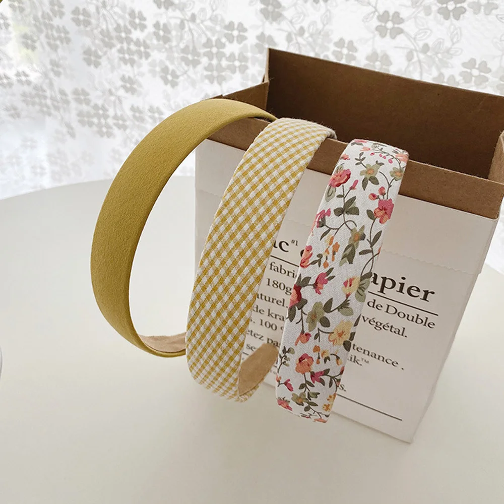 

3pcs/set Mixed Vintage Floral Plaid Headbands Hair Hoops Women Fashion Simple Hairbands Girls Sweet Headwear