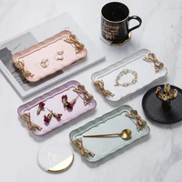 minimalist resin storage tray bowknot cake dessert food plates jewelry cosmetic organizer trays coffee table decoration plate