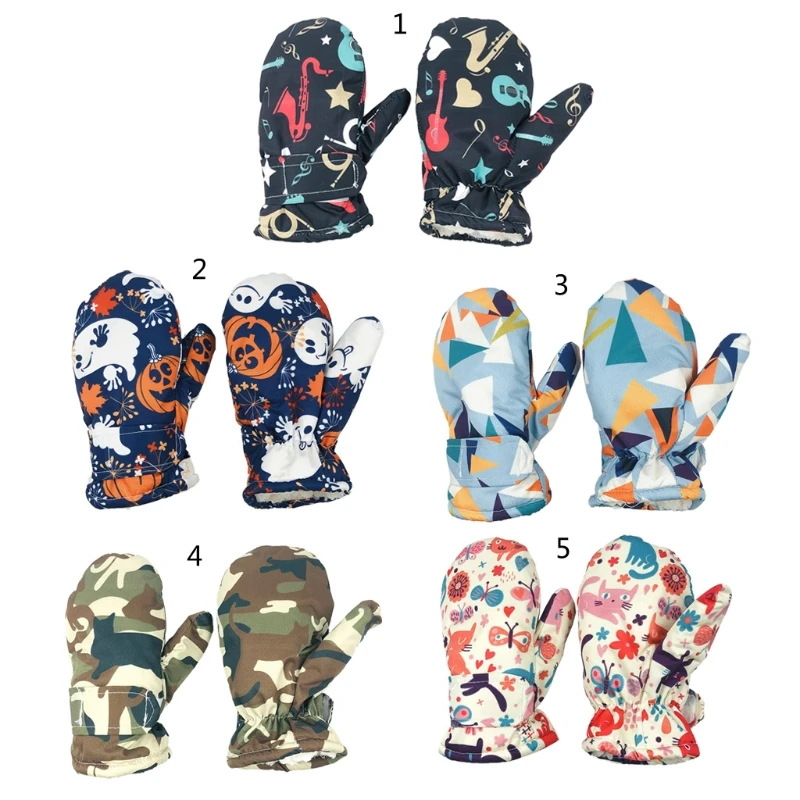 Winter Windproof Full Finger Glove Baby Mitten Full Wrapped Warm Mittens for Kid Outdoor Riding Warm Mittens