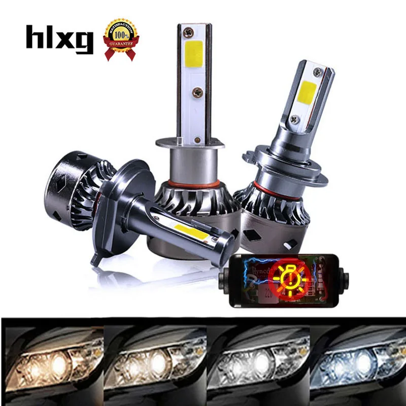 HLXG h7 светодиодный мини CANBUS лампочки H4 12V H11 H1 H8 H9 6000K лед лампа 12000LM лампа для фары авто лампада 9005 HB3 9006 HB4 лампа автомобильные комплект светодиодная фара н7 н4 led