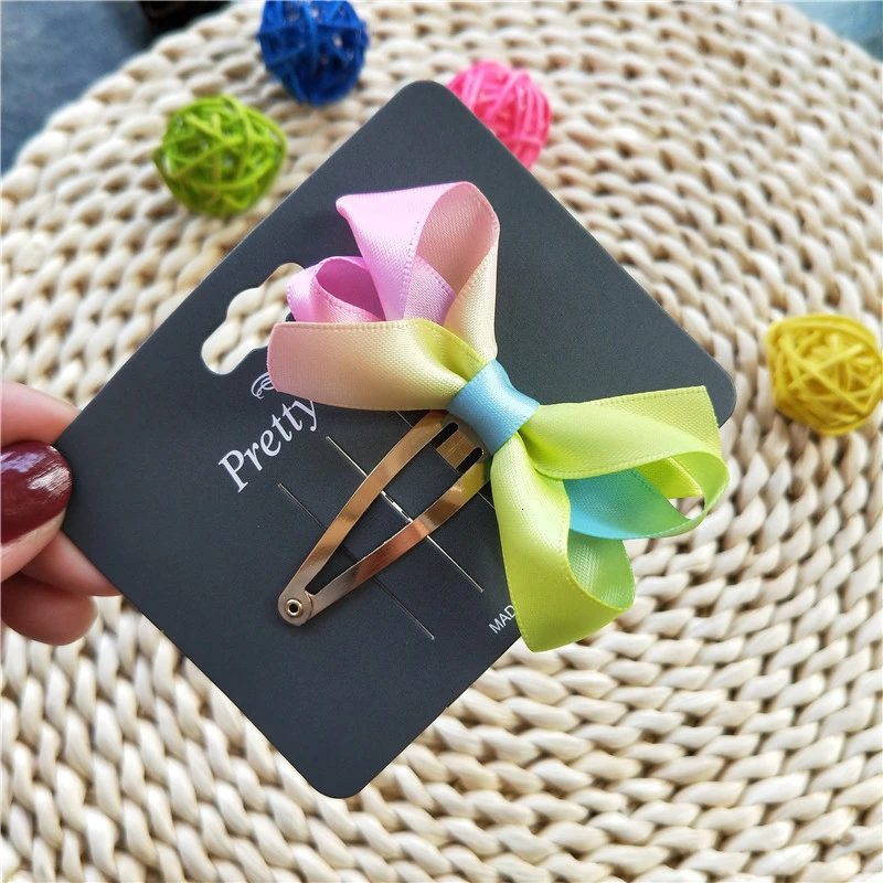 1 шт. новые милые Мультяшные радужные заколки с бантом BB для волос аксессуары