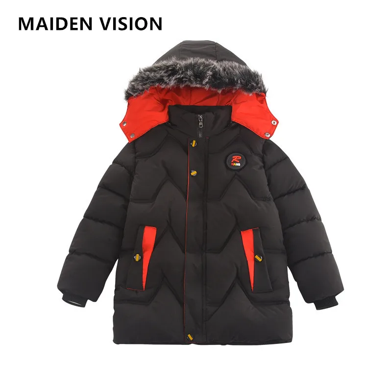 

Boys Jackets Girls Winter Coats Fur collar Children Jackets Baby Thick Long Kids Outerwear Hooded Coat Snowsuit Overcoat Clothes