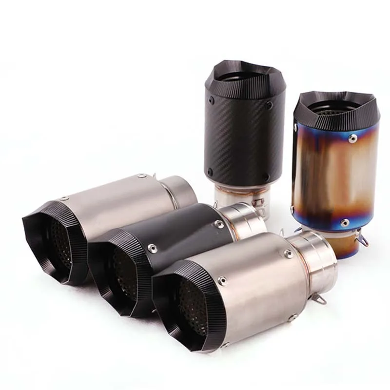 

Universal 60mm Motorcycle Exhaust Pipe Carbon Fiber for Racing Tubo Escape Escapamento Moto CBR600F MT07 Z800 R6 Left and Right