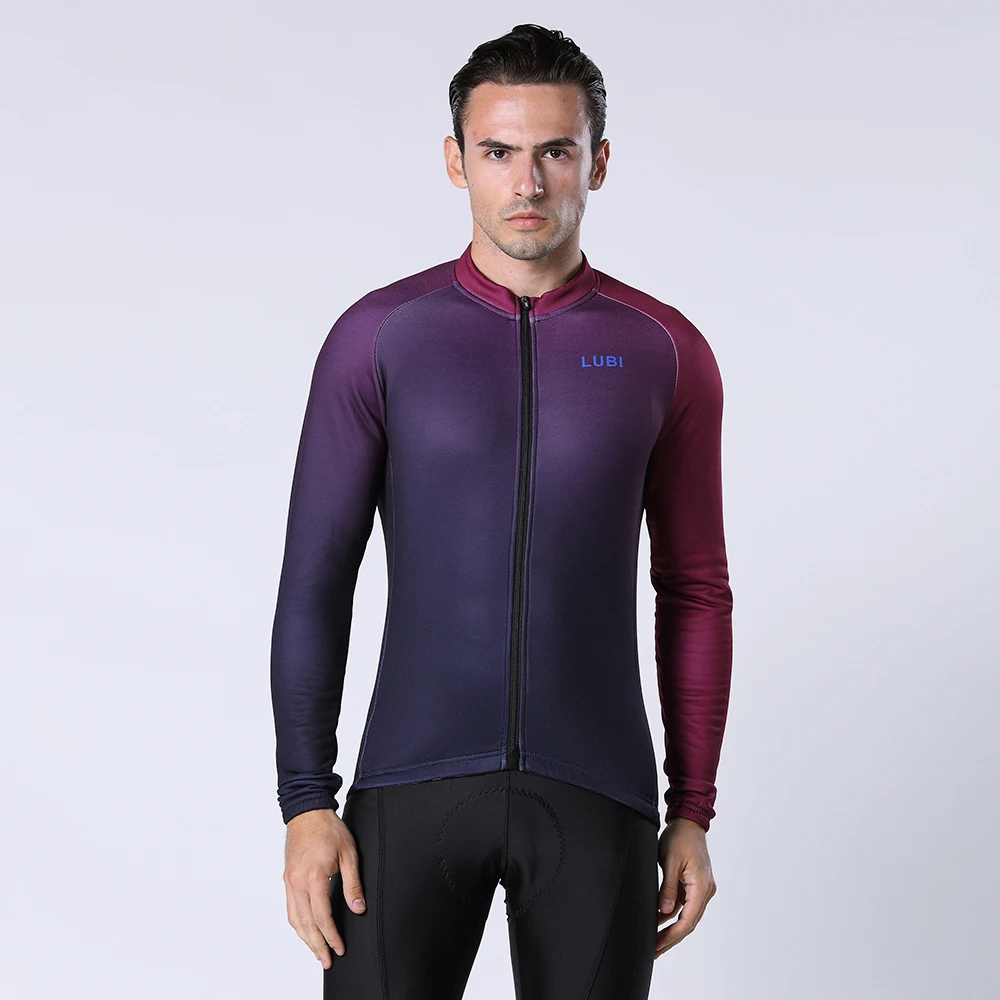 LUBI Мужская велосипедная Джерси с длинным рукавом Зимняя Теплая Флисовая теплая