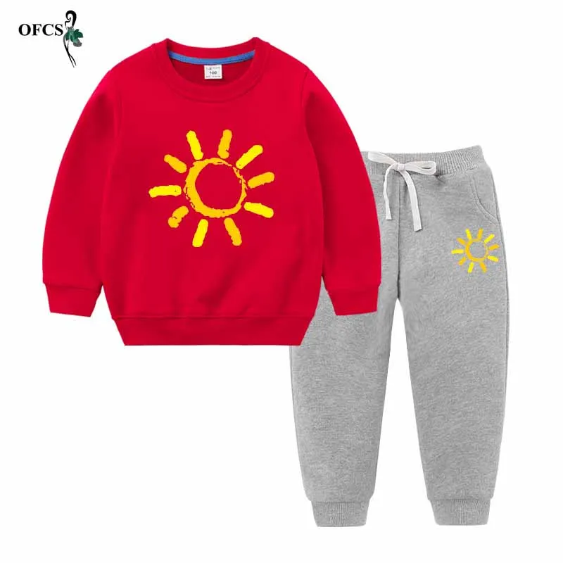 2 шт./компл. детская зимняя толстовка с бархатным утеплителем и брюки на возраст