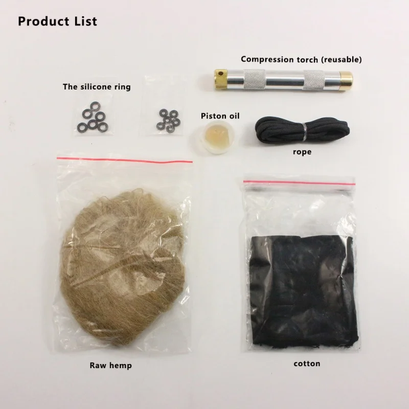 Поршень портативный Сжатие воздуха пожарная Трубка Набор кемпинга и пеших