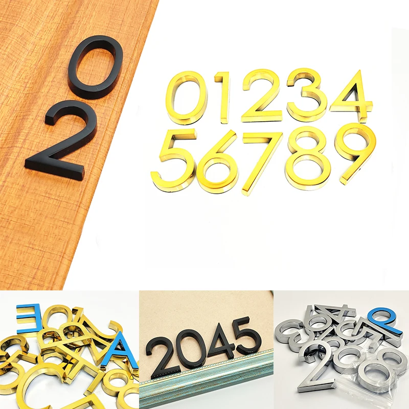 

1pcs Door Plate House Number Signs on the Door Apartment Mailbox Nameplate Sticker Hotel Plaque English Alphabet Letters 5.8CM