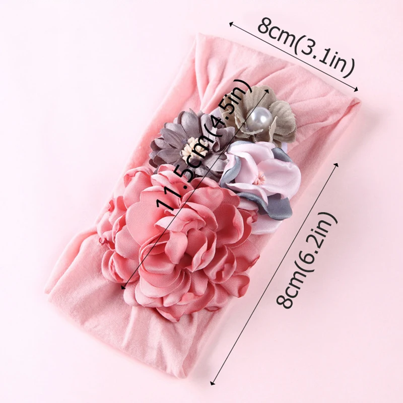 3D с цветочным принтом повязка на голову для малышей Одежда маленьких девочек