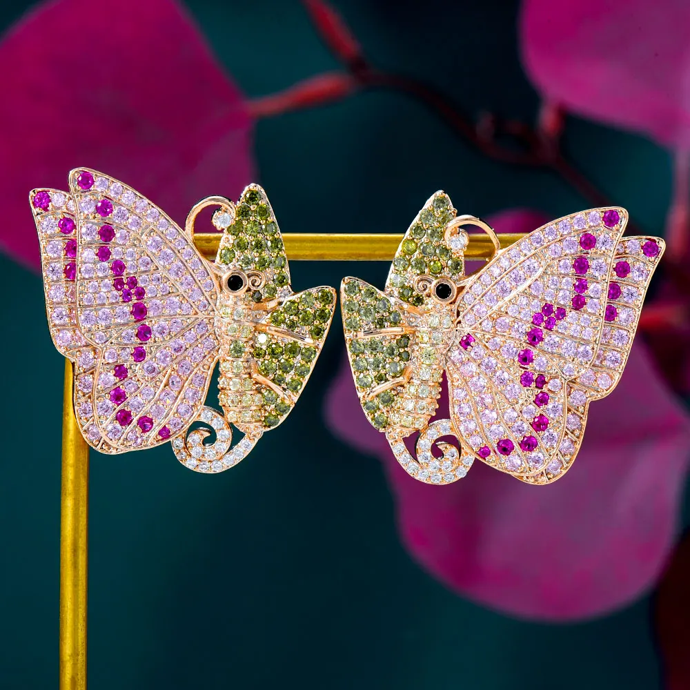 

GODKI забавные Разноцветные серьги-бабочки для женщин Свадебная вечеринка индийские Дубай Свадебные ювелирные изделия Букле д 'орейл femme пода...