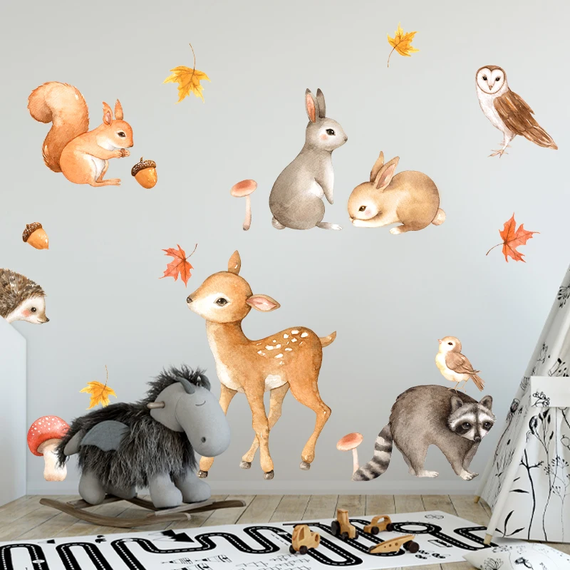 Милые Мультяшные Африканские животные Луг настенные наклейки для детской