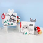 Обучающие Детские игрушки Монтессори, черно-белая детская тканевая книга, сенсорная Бесшумная книга для младенцев, раннее развитие, детские книги 0-12 месяцев