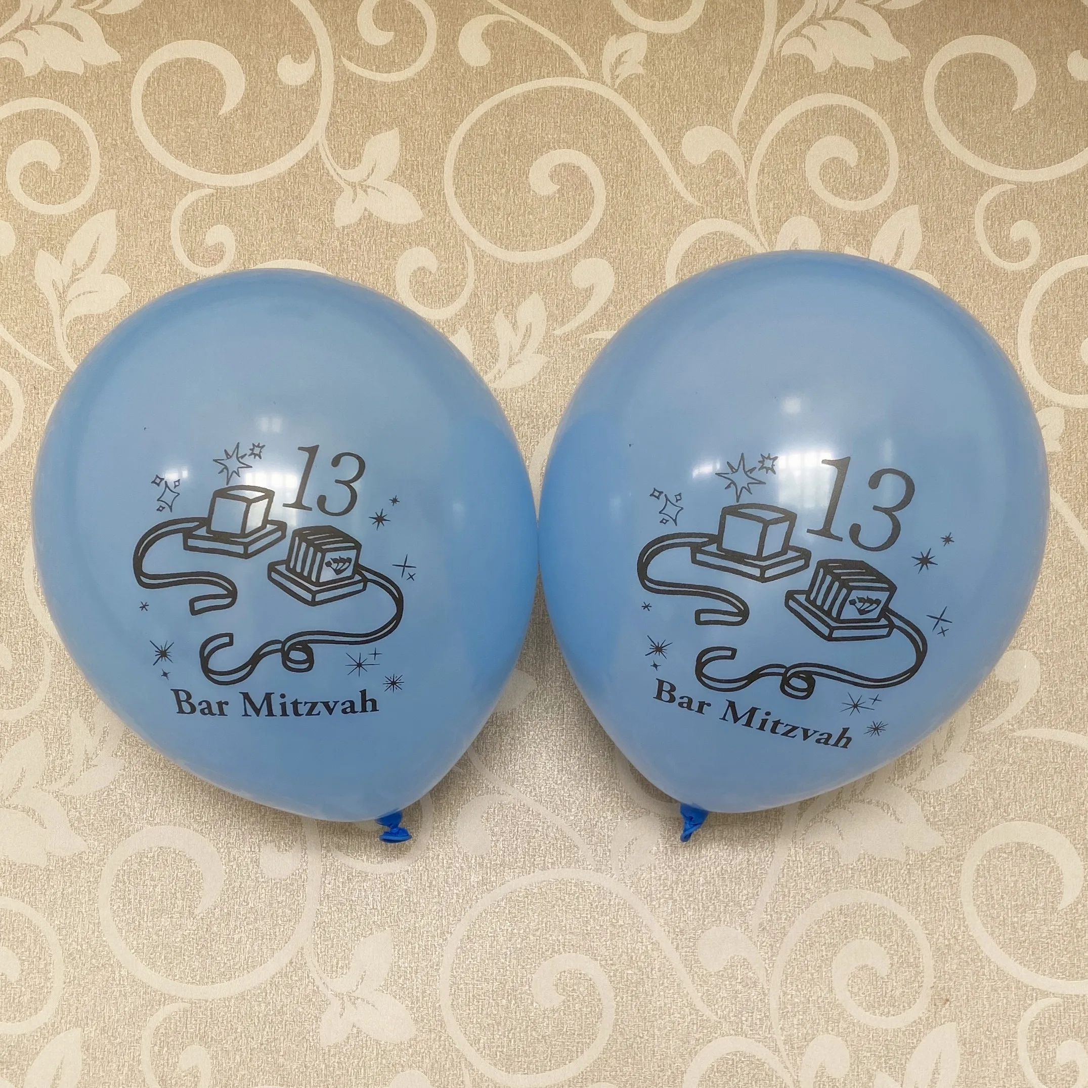 Bar Mitzvah globos Tefillin decoraciones oro azul negro ni&ntilde;o de 13 fiesta de cumplea&ntilde;os 15 piezas globos de l&aacute;tex-2