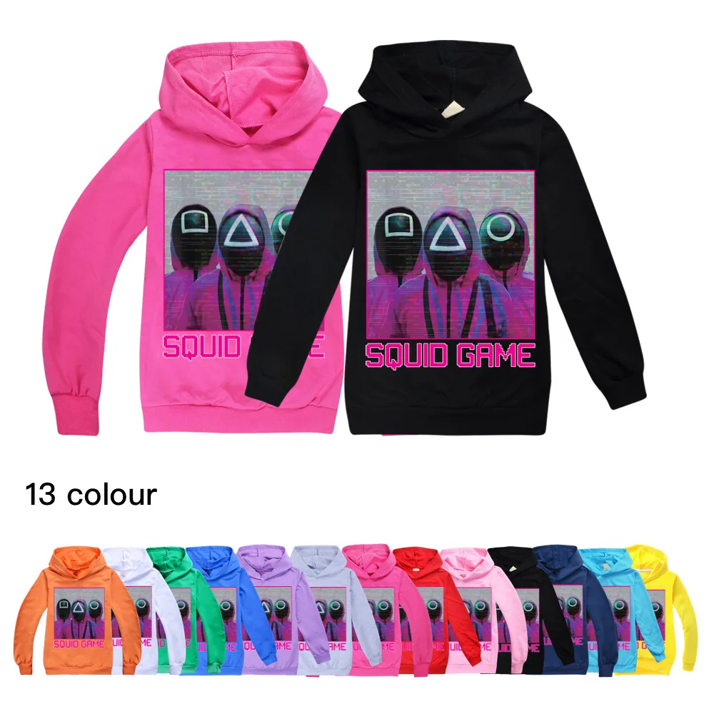 

Squid Game Fall Boutique Outfits Baby Girl Cotton Costumes for Kids Teen Boys Hooded Shirt Baby Hoodies Tops Toddler T Shirt 4T