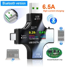 Color TFT USB tester Bluetooth Type-C PD Digital voltmeter voltage current meter ammeter detector power bank charger indicator