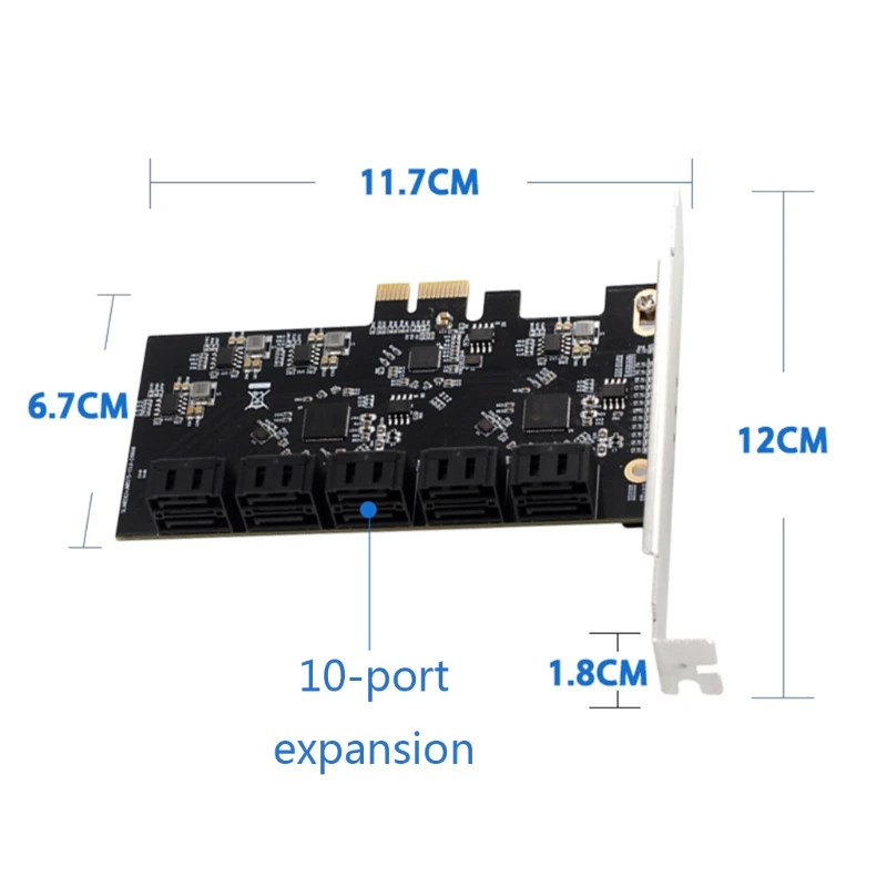 Плата расширения PCI-E 1X к SATA 3 0 10 скоростных портов 6 Гбит/с | Компьютеры и офис