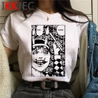 Футболка мужская с принтом манги дзюндзи Ито, винтажная Повседневная рубашка в стиле Харадзюку, с графическим принтом девушки-каго, аниме ужас, Топ в стиле хип-хоп